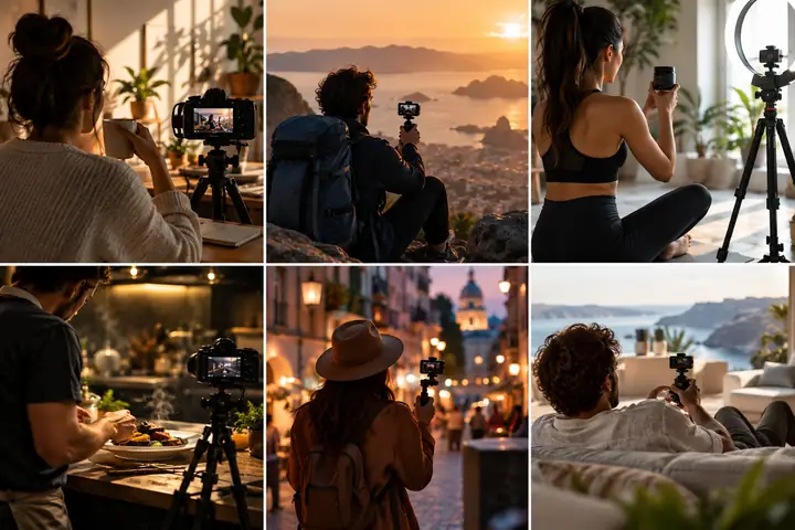 A neat gallery of competing social ad concepts arranged for visual comparison.